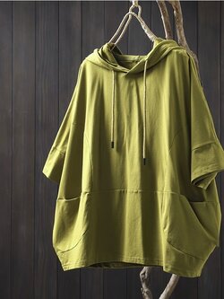 เสื้อฮู้ดแต่งกระเป๋าทรงโอเวอร์ไซส์