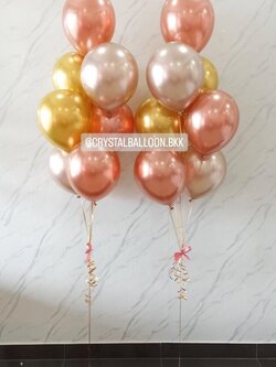 ลูกโป่ง เเสดงความยินดี ช่อลูกโป่งสีโครเมี่ยม ช่อ 7 ลูก 2 ช่อ พร้อมตกแต่ง สามารถเปลี่ยนสีลูกโป่งได้