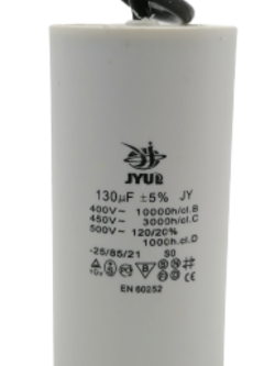 คาปาซิเตอร์ 130uf 450v.(กลม-สายไฟ)