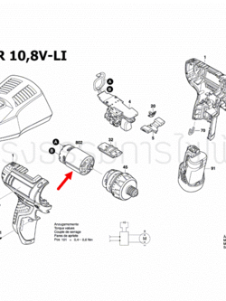 มอเตอร์ไฟฟ้ากระแสตรง 10.8V สว่านไขควงไร้สาย Bosch บอช GSR 10,8 V-LI Pn.2609199258 (แท้-สั่ง)