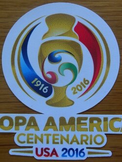 อาร์มสัญลักษณ์ฟุตบอล การแข่งขันฟุตบอลโคปา อเมริกา - โคปา อเมริกา เซนเตนาริโอ 2016 PLAYER SIZE ใหม่ / COPA AMERICA International Football Tournament PLAYER SIZE Football Patch/Badge - COPA AMERICA CENTENARIO 2016 NEW