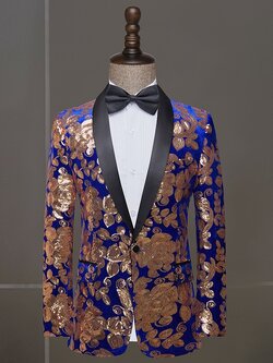 Pre-order เสื้อสูทชาย สูทแฟชั่น สูทดำแต่งเลี่อม