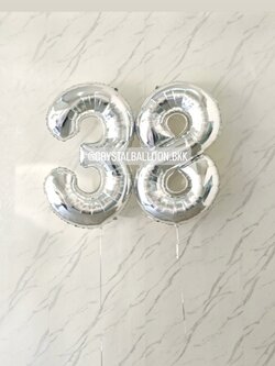 ลูกโป่ง วันเกิด ฟอยล์ตัวเลข ขนาด 40" 2 ชิ้น พร้อมตกแต่ง สามารถเปลี่ยนสี-ฟอยล์ตัวเลขได้