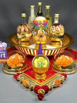 ชุดไหว้พระแม่อุมา แบบพรีเมี่ยม S | ประจำปี 2568 นวราตรี เหมาะกับพื้นที่จำกัด เทศกาลสำคัญ