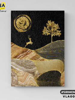 ภาพตกแต่งบ้านสำเร็จรูป Golden Deer Collection Golden Deer Full Moon รหัส VLA00050 #GoldenDeer #SIRIMONGKOL #ภาพมงคล #SOdACollction