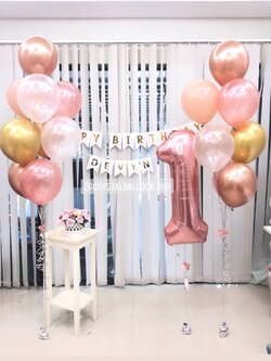 ลูกโป่ง วันเกิดเด็ก ช่อลูกโป่ง ช่อ 9 ลูก 2 ช่อ พร้อม ป้ายธง Happy Birthday 1 ชิ้น,ป้ายธง 5 ตัวอักษร พร้อม ฟอยล์ตัวเลข ขนาด 40" 1 ชิ้น พร้อมตกเเต่ง สามารถเปลี่ยนสีลูกโป่งเปลี่ยนสี-ฟอยล์ตัวเลข/เปลี่ยนสี-ป้ายธงได้