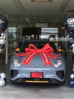 เสาลูกโป่ง เปิดร้าน ลูกโป่งยาง ขนาด 36" สีDark Blue 2 เสา พร้อมตกแต่ง สามารถเปลี่ยนสีลูกโป่ง/เปลี่ยนข้อความได้