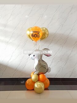 ลูกโป่ง วันเกิด ฟอยล์กระต่าย ตั้งฐาน 1 ชิ้น พร้อมตกแต่ง ลูกโป่ง 3 ลูก สามารถเปลี่ยนสีลูกโป่ง/เปลี่ยนข้อความ/เปลี่ยนฟอยล์ตกแต่งได้