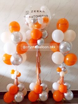 เสาลูกโป่ง เปิดงาน Bubble ขนาด 36" พร้อม ลูกโป่ง 6" ด้านใน 1 เสา พร้อม เสาช่อลูกโป่ง 10 ลูก 2 เสา พร้อมตกแต่ง สามารถเปลี่ยนสีลูกโป่ง/เปลี่ยนข้อความได้