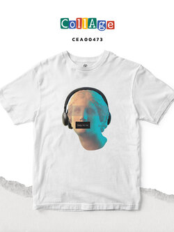 เสื้อยืดพิมพ์ลาย Collage Skip Ad II รหัส CEA00473 สีขาว #เสื้อยืด #Collage