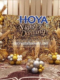 Organic Backdrop เปิดงาน ฉากสีทองอ่อน ลูกโป่ง เปิดงาน ออแกรนิค ตกแต่ง ภายในงาน พร้อมตกแต่ง (ราคายังไม่รวม Stand และ ตัวโน๊ต) สามารถเปลี่ยนสีลูกโป่งได้