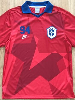 เสื้อฟุตบอล ทีมชาติบราซิล ชุดที่ระลึก เรโทร แชมป์ฟุตบอลโลก 1994 ใหม่ M-Size / BRAZIL Football Shirt Retro Commemorative Kit FIFA WORLD CHAMPIONS 1994 Jersey NEW M-Size