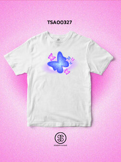 เสื้อยืด พิมพ์ลาย Butterfly Y2K Collection สีขาว รหัส TSA00327 #เสื้อ #เสื้อยืด
