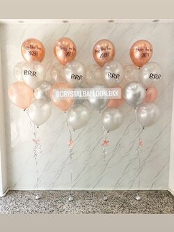 ลูกโป่ง Happy New Year ช่อลูกโป่ง ช่อ 6 ลูก 4 ช่อ พร้อมตกแต่ง ลูกโป่งใส ใส่กลิตเตอร์ สามารถเปลี่ยนสีลูกโป่ง/เปลี่ยนข้อความได้
