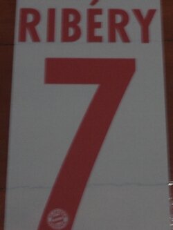 ชุดชื่อและเบอร์ติดเสื้อฟุตบอล #7 ริเบรี่ สโมสรบาเยิร์น มิวนิค (ชุดเยือน 2007/10) PLAYER SIZE ใหม่ / #7 RIBERY BAYERN MUNICH Football Club (Away 2007/10) PLAYER SIZE Name and Number Set NEW
