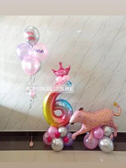 ลูกโป่ง วันเกิดเด็ก ฟอยล์ตัวเลข ขนาด 40" ตั้งฐาน 1 ชิ้น พร้อม ช่อลูกโป่ง ช่อ 5 ลูก 1 ช่อ,ฟอยล์เสือ สีชมพู ตั้งฐาน 1 ชิ้น พร้อมตกแต่ง สามารถเปลี่ยนสีลูกโป่ง/เปลี่ยนข้อความ/เปลี่ยนสี-ฟอยล์ตัวเลขได้