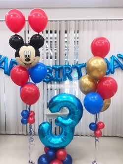ลูกโป่ง วันเกิดเด็ก ช่อลูกโป่ง Mickey Mouse ช่อ 5 ลูก 1 ช่อ พร้อม ฟอยล์ตัวเลข 40" ตั้งฐาน 1 ชิ้น พร้อม ช่อลูกโป่ง ช่อ 7 ลูก 1 ช่อ,ฟอยล์ตัวอักษร Happy Birthday 16" 1 ชิ้น พร้อมตกเเต่ง สามารถเปลี่ยนสีลูกโป่ง/เปลี่ยนสี-ฟอยล์ตัวเลข/เปลี่ยนฟอยล์ตกแต่