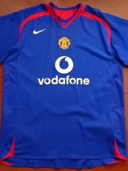 เสื้อฟุตบอล ทีมสโมสรแมนเชสเตอร์ ยูไนเต็ด ชุดเยือน 2005/06 XL-Size / MANCHESTER UNITED Football Shirt Away Kit 2005/06 Jersey XL-Size