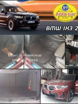 พรมปูในรถ BMW IX3 2023 ปูพรมหกดี สีดำด้ายดำ เต็มคัน
