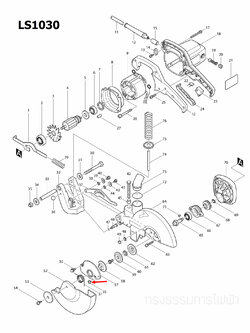 FLAT HEAD SCREW M5 แท่นตัดองศา Makita มากีต้า LS1030 [#55], LS1212 [#83] Pn.265008-3 (แท้) ##