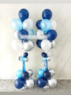 เสาลูกโป่ง เปิดงาน เสาช่อลูกโป่ง ช่อ 10 ลูก 2 เสา Theme Dark Blue พร้อมตกแต่ง สามารถเปลี่ยนสีลูกโป่งได้