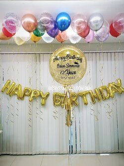 ลูกโป่ง วันเกิด Bubble ขนาด 24" พร้อมตกแต่ง ลูกโป่งลอยฝ้า 23 ลูก,ป้ายฟอยล์ Happy Birthday สามารถเปลี่ยนสีลูกโป่ง/เปลี่ยนข้อความ/เปลี่ยนขนาดได้