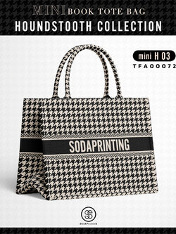 Mini Book tote bag HOUNDSTOOTH COLLECTION รหัส TFA00072 #ใส่ชื่อได้ #SOdAbag