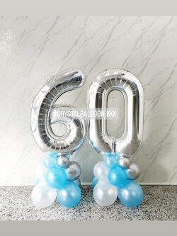 ลูกโป่ง วันเกิด ฟอยล์ตัวเลข ขนาด 40" ตั้งฐาน 2 ชิ้น พร้อมตกแต่ง สามารถเปลี่ยนสีลูกโป่ง/เปลี่ยนสี-ฟอยล์ตัวเลขได้