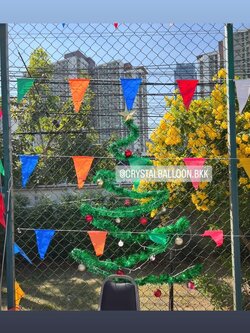 Christmas ต้นคริสมาสตร์ ประดับตกแต่ง ภายในงาน 1 ต้น พร้อมตกแต่ง สามารถเปลี่ยนสีได้