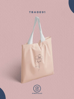 กระเป๋าแคนวาส พิมพ์ลาย ดอกไม้ TBA0091 #SOdABag #SOdAPrintinG #กระเป๋า #กระเป๋าผ้า