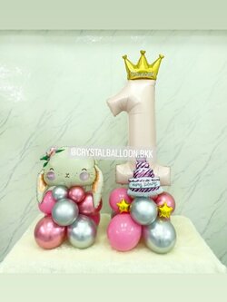 ลูกโป่ง วันเกิดเด็ก ฟอยล์ตัวเลข ขนาด 40" ตั้งฐาน 1 ชิ้น พร้อม ฟอยล์กระต่ายหูตก ตั้งฐาน 1 ชิ้น พร้อมตกแต่ง สามารถเปลี่ยนสีลูกโป่ง/เปลี่ยนสี-ฟอยล์ตัวเลข/เปลี่ยนสี-ฟอยล์ตกแต่งได้