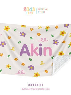 ผ้าห่มเด็ก ใส่ชื่อได้ ลาย Flower garden รหัส CKA00197 🌼🌸 #SummerFlowers #ผ้าห่ม #SOdAbaby