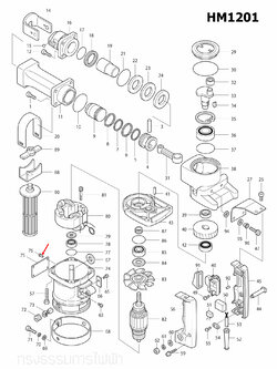RIVET 0.5 Makita มากีต้า HM1201, 1100, 1600, 1804N, 1805N, 2414, 5103N, 5201N, 5401N, 5700, 5900B, 6401, 9401 Pn.953106-2 (แท้) ##