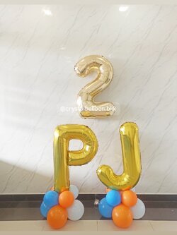 ลูกโป่ง วันเกิดเด็ก ฟอยล์ตัวเลข ขนาด 40" 1 ชิ้น พร้อม ฟอยล์อักษร 40" 2 ชิ้น พร้อมตกแต่ง สามารถเปลี่ยนสีลูกโป่ง/เปลี่ยนข้อความ/เปลี่ยนฟอยล์ตกแต่งได้