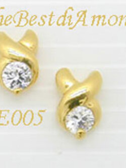 ชื่อสินค้า: ต่างหูรูปเกลียว 1 รอบ ชุปทองแท้ 24 K รหัส BE005