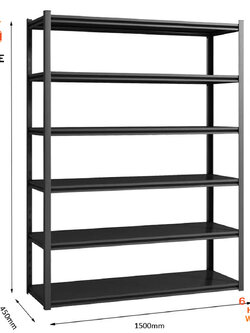 ชั้นเหล็ก 6 ชั้น : ขนาด ส198 x ก150 x ล45 ซม.