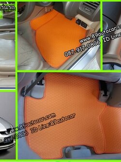 ขายยางปูพื้นรถเข้ารูป honda city 2005 จิ๊กซอร์สีส้มขอบส้ม