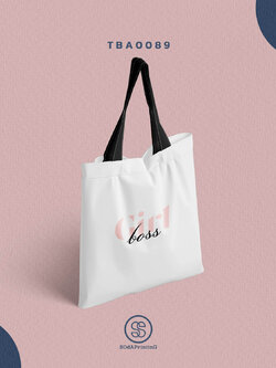 กระเป๋าแคนวาส พิมพ์ลาย Girl boss TBA0089 #SOdABag #SOdAPrintinG #กระเป๋า #กระเป๋าผ้า #กระเป๋า #กระเป๋าผ้า