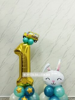 ลูกโป่ง วันเกิดเด็ก ฟอยล์ตัวเลข ขนาด 40" ตั้งฐาน 1 ชิ้น พร้อม ฟอยล์กระต่าย ตั้งฐาน 1 ชิ้น พร้อมตกแต่ง สามารถเปลี่ยนสีลูกโป่ง/เปลี่ยนสี-ฟอยล์ตัวเลข/เปลี่ยนสี-ฟอยล์ตกแต่งได้