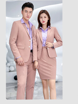 พร้อมเช่า ชุดสูทชาย สูทสีชมพูนู๊ด Nude Pink รุ่น 2 กระดุม (ไม่มีเสื้อกั๊ก)