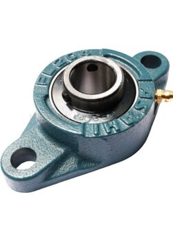 ตลับลูกปืนตุ๊กตา ทรงวงรี (รูปไข่) รูเพลา 20 มิลลิเมตร ASAHI อาซาฮี รุ่น UCFL204 Pn.A211-0130 (แท้) ##