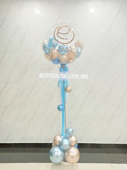 เสาลูกโป่ง เปิดร้าน Bubble ขนาด 36" พร้อม ลูกโป่ง 6" ด้านใน พร้อมตกแต่ง สามารถเปลี่ยนสีลูกโป่ง/เปลี่ยนข้อความได้
