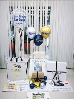 Surprise Box กล่องเซอร์ไพรส์แสดงความยินดี Bubble ขนาด 24" สีสวย เรียบหรู ใส่ของขวัญได้ สามารถเปลี่ยนสีลูกโป่ง/ข้อความได้