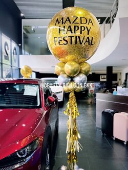 เสาลูกโป่ง เปิดงาน Bubble 36" สีทอง พร้อมตกแต่ง สามารถเปลี่ยนสีลูกโป่ง/เปลี่ยนข้อความได้