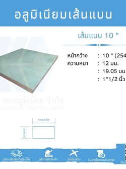 Al เส้นแบน 10" (254 มม.) ไม่ชุบ หลายความหนา