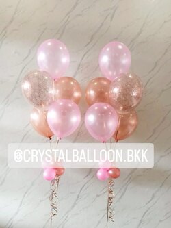 ลูกโป่ง วันเกิด ลูกโป่งช่อ 5 ลูก 2 ช่อ พร้อมตกเเต่ง สามารถเปลี่ยนสีลูกโป่ง/ข้อความสามารถเพิ่มได้