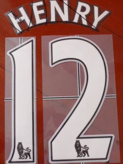 ชุดชื่อและเบอร์ติดเสื้อฟุตบอล #12 อองรี สโมสรอาร์เซนอล (ชุดเหย้า EPL 2011/12) PLAYER SIZE ใหม่ / #12 HENRY ARSENAL Football Club (Home EPL 2011/12) PLAYER SIZE Name and Number Set NEW