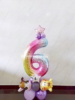 ลูกโป่งวันเกิดเด็ก ตกแต่ง ฟอยล์ตัวเลขตั้งฐาน 40" 1 ชิ้น พร้อมตกแต่ง สามารถเปลี่ยนสีลูกโป่ง/เปลี่ยนข้อความได้