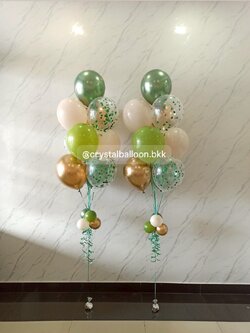 ลูกโป่งแสดงความยินดี ช่อลูกโป่ง ช่อ 10 ลูก 2 ช่อ พร้อมตกแต่ง สามารถเปลี่ยนสีลูกโป่ง , สามารถเพิ่มข้อความที่ลูกโป่งได้