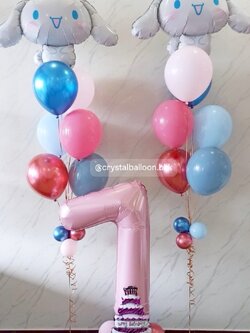 ลูกโป่ง วันเกิดเด็ก ช่อลูกโป่งฟอยล์Sanrio ช่อ 7 ลูก 2 ช่อ พร้อม ฟอยล์ตัวเลข ขนาด 40" ตั้งฐาน 1 ชิ้น Theme ชมพู - ฟ้า พร้อมตกแต่ง สามารถเปลี่ยนสีลูกโป่ง/เปลี่ยนข้อความ/เปลี่ยนสี-ฟอยล์ตัวเลข/เปลี่ยนฟอยล์ตกแต่งได้